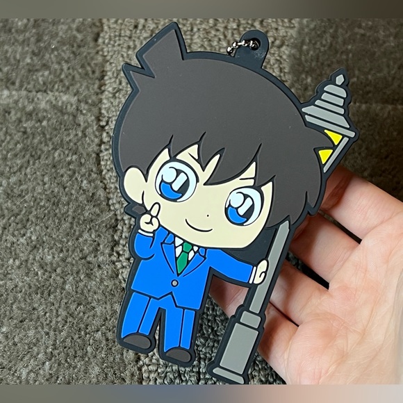 Detective Conan Case Closed Conan Edogawa Large Rubber Keychain Anime Japan - Picture 3 of 7